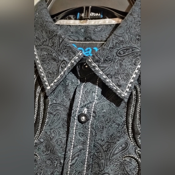 Roar Signature Button Down Shirt Mens XL Black - Picture 14 of 16